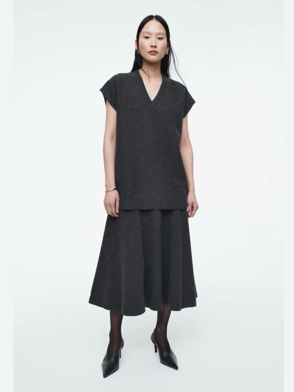 COS Charcoal Gray Skirt Set